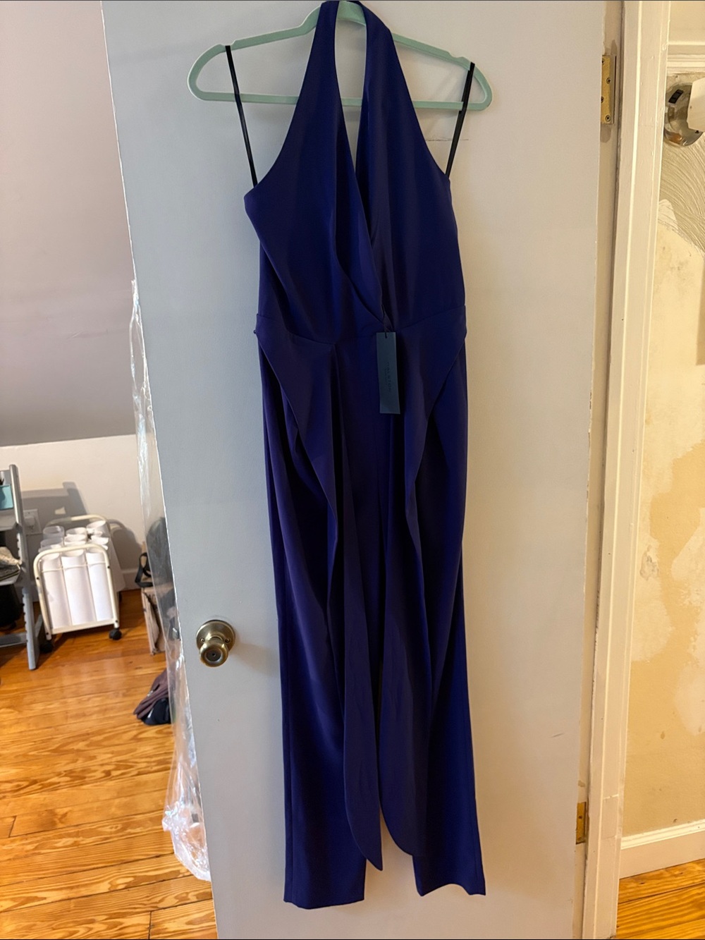 Halston Heritage Purple Halter Jumpsuit